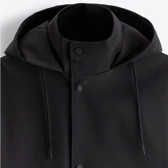 Zara Technical Water Repellent Parka Black 8281/885 Men's - Picture 9 of 14
